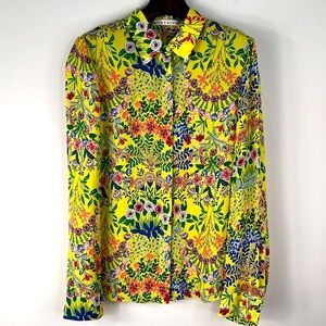 Alice + Olivia Floral Yellow Blouse